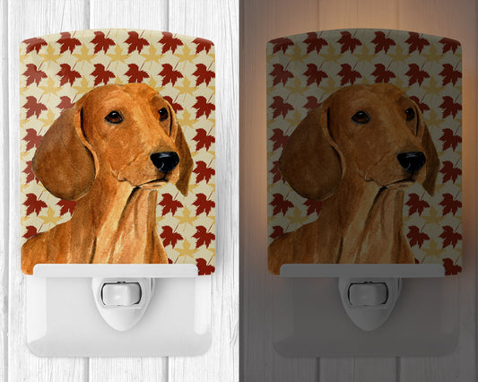 Dachshund Fall Leaves Portrait Ceramic Night Light SS4369CNL