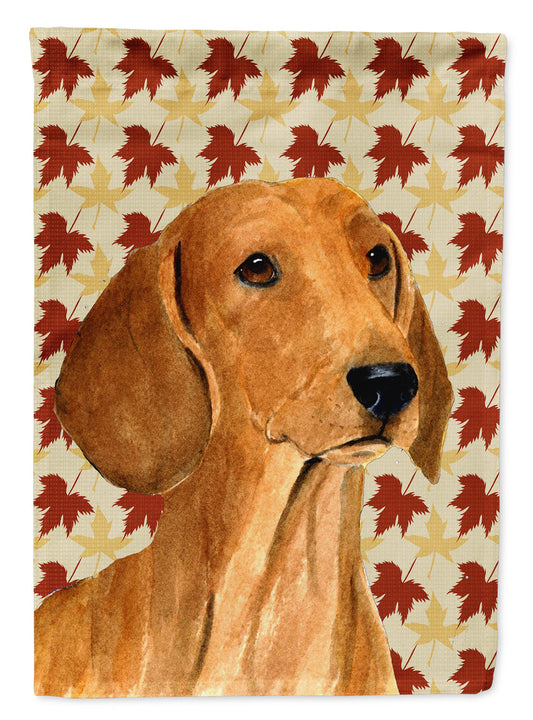 Dachshund Fall Leaves Portrait Garden Flag – Decorative Outdoor Yard Flag