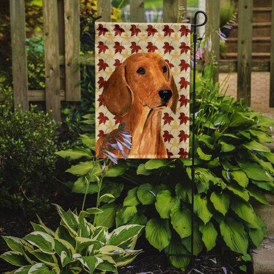Dachshund Fall Leaves Portrait Garden Flag – Decorative Outdoor Yard Flag