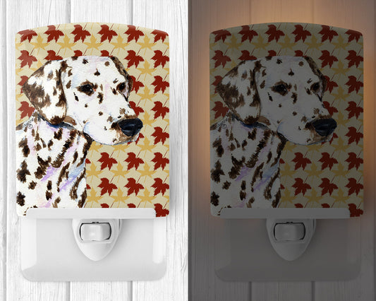 Dalmatian Fall Leaves Portrait Ceramic Night Light SS4387CNL