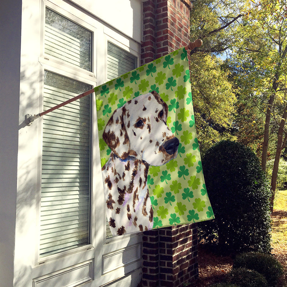 Dalmatian St. Patrick's Day Shamrock Portrait Flag Canvas House Size