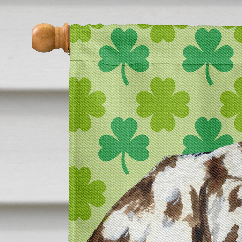 Dalmatian St. Patrick's Day Shamrock Portrait Flag Canvas House Size