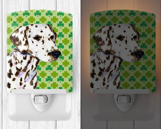Dalmatian St. Patrick's Day Shamrock Portrait Ceramic Night Light SS4400CNL
