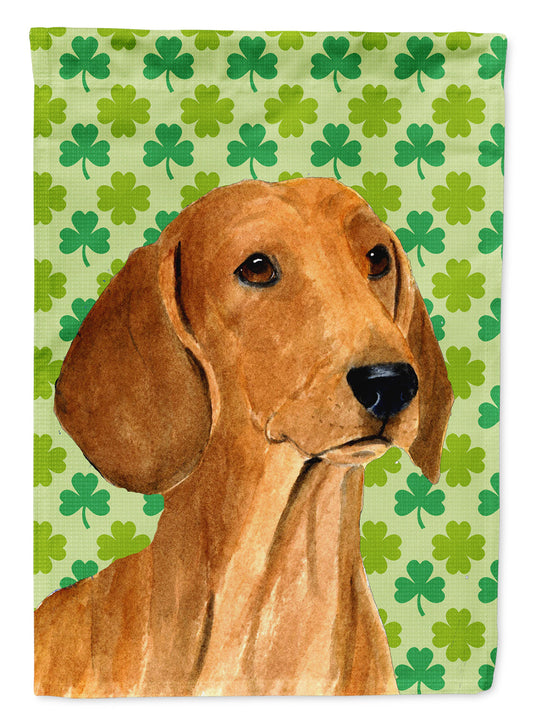 Dachshund St. Patrick's Day Shamrock Portrait Flag Canvas House Size