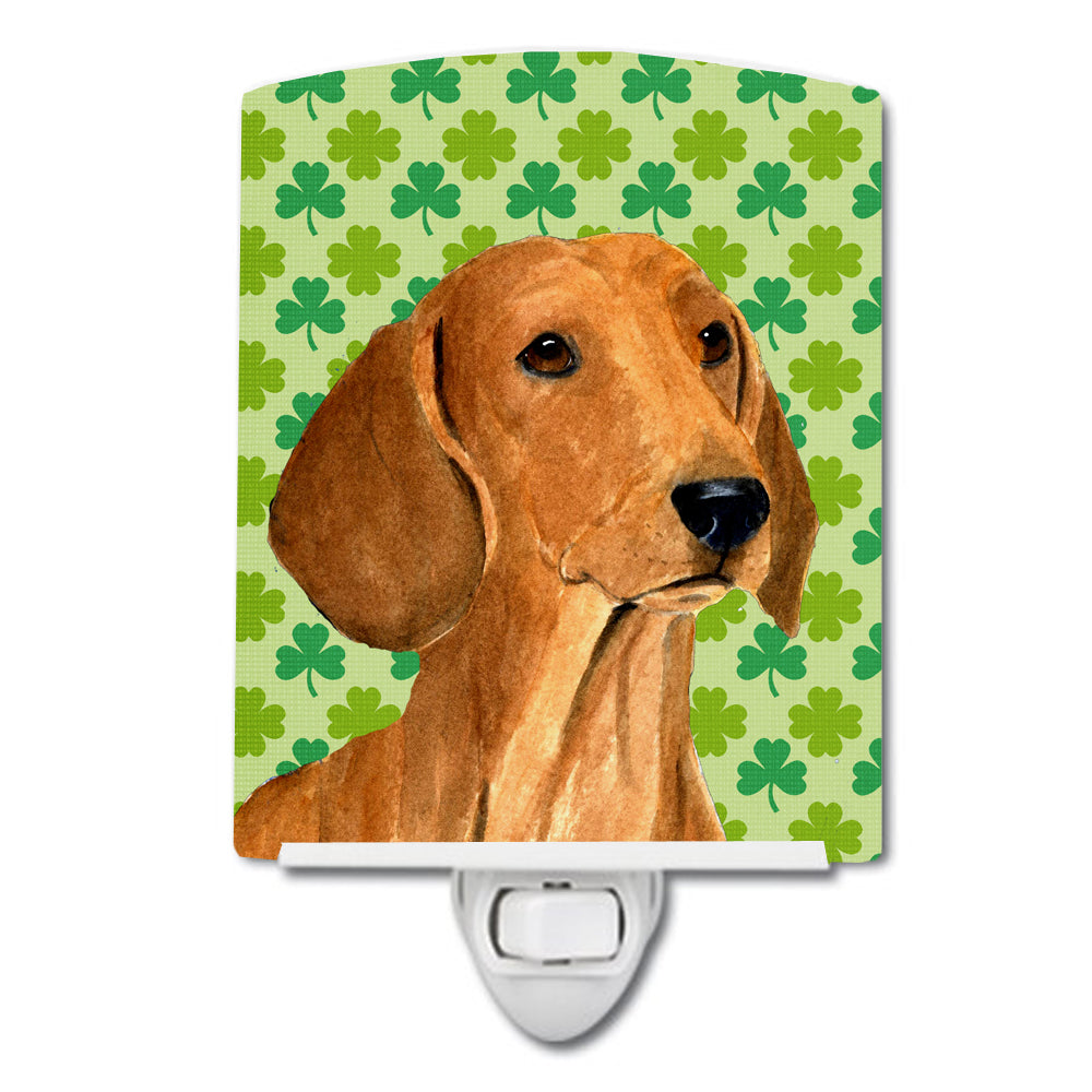 Dachshund St. Patrick's Day Shamrock Portrait Ceramic Night Light SS4418CNL