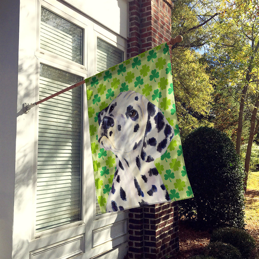 Dalmatian St. Patrick's Day Shamrock Portrait Flag Canvas House Size