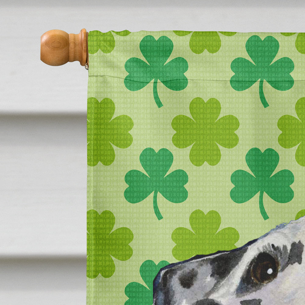 Dalmatian St. Patrick's Day Shamrock Portrait Flag Canvas House Size