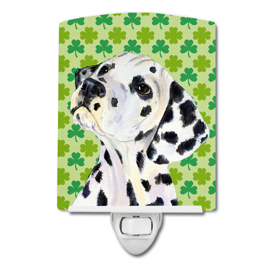 Dalmatian St. Patrick's Day Shamrock Portrait Ceramic Night Light SS4423CNL