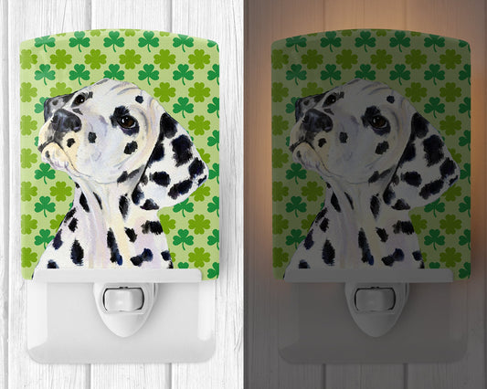 Dalmatian St. Patrick's Day Shamrock Portrait Ceramic Night Light SS4423CNL