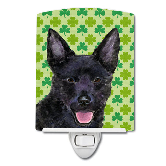 Australian Kelpie St. Patrick's Day Shamrock Portrait Ceramic Night Light SS4429CNL