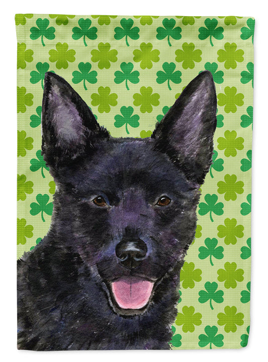 Australian Kelpie St. Patrick's Day Shamrock Portrait Garden Flag – Decorative Outdoor Yard Flag