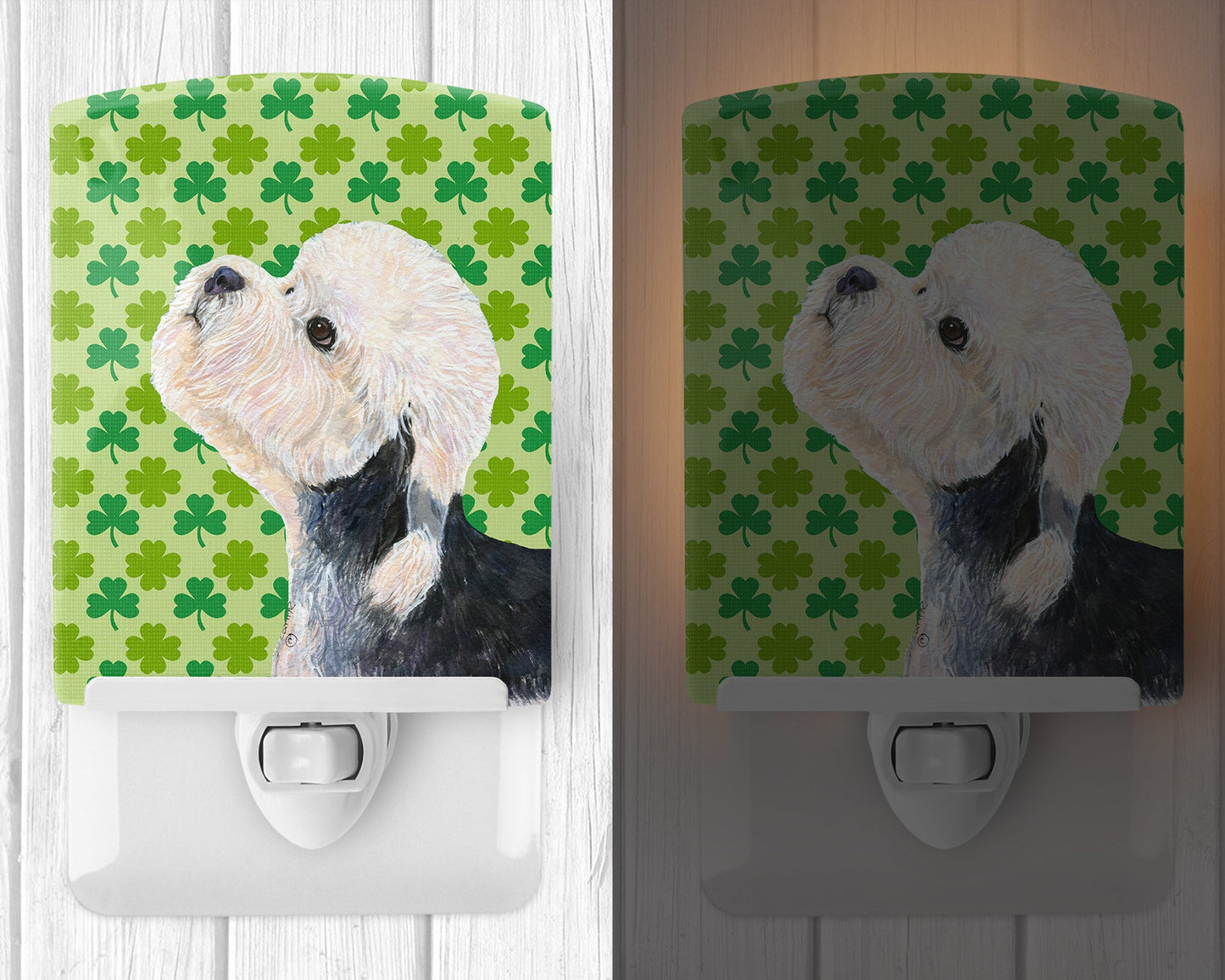 Dandie Dinmont Terrier St. Patrick's Day Shamrock Ceramic Night Light SS4434CNL