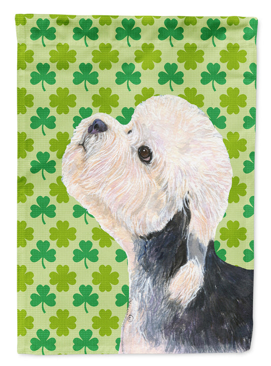 Dandie Dinmont Terrier St. Patrick's Day Shamrock Garden Flag – Decorative Outdoor Yard Flag