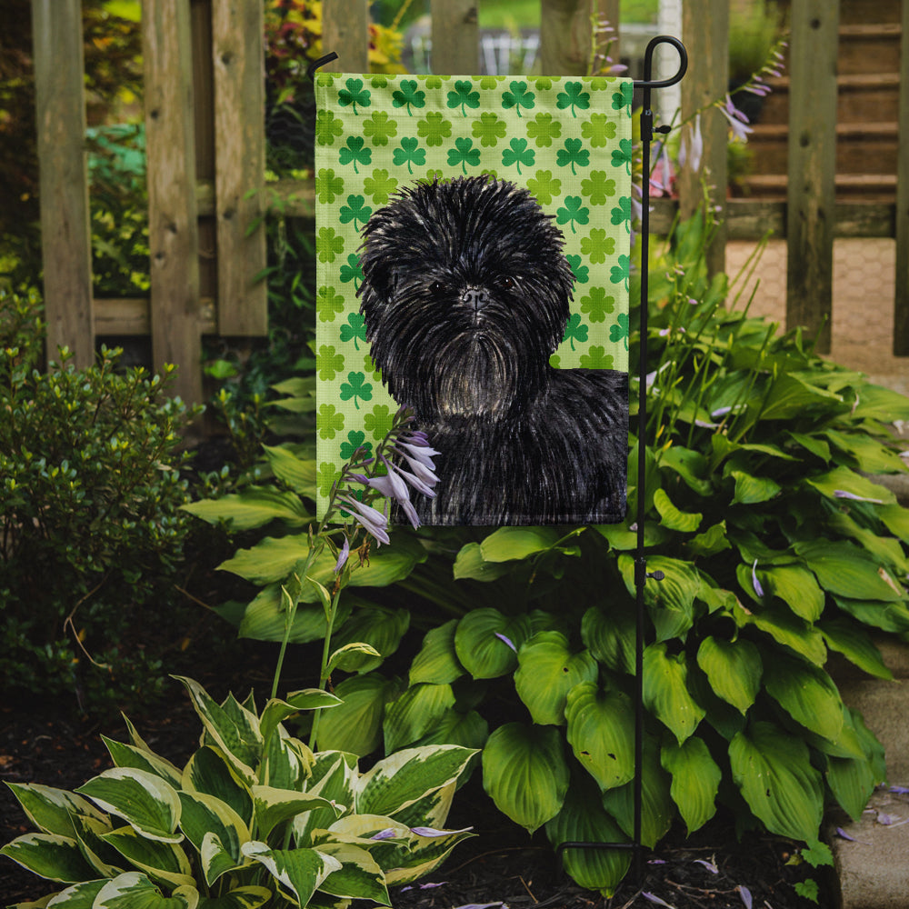 Affenpinscher St. Patrick's Day Shamrock Portrait Garden Flag – Decorative Outdoor Yard Flag