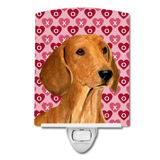 Dachshund Hearts Love and Valentine's Day Portrait Ceramic Night Light SS4487CNL