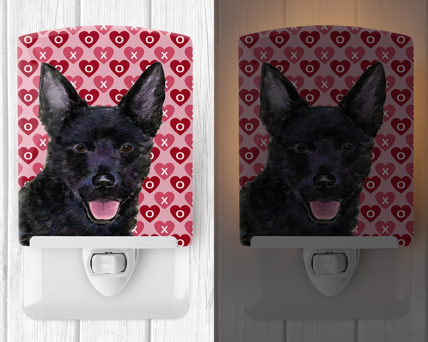 Australian Kelpie Hearts Love Valentine's Day Ceramic Night Light SS4498CNL