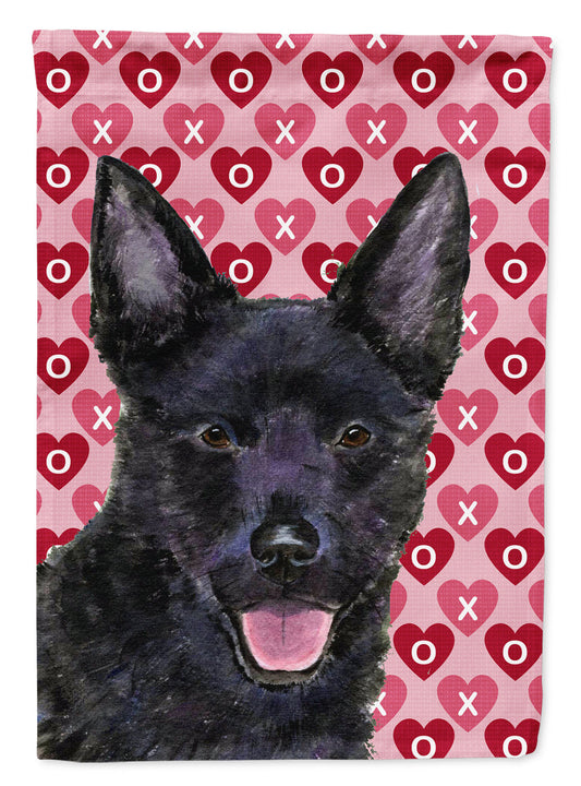 Australian Kelpie Hearts Love Valentine's Day Garden Flag – Decorative Outdoor Yard Flag