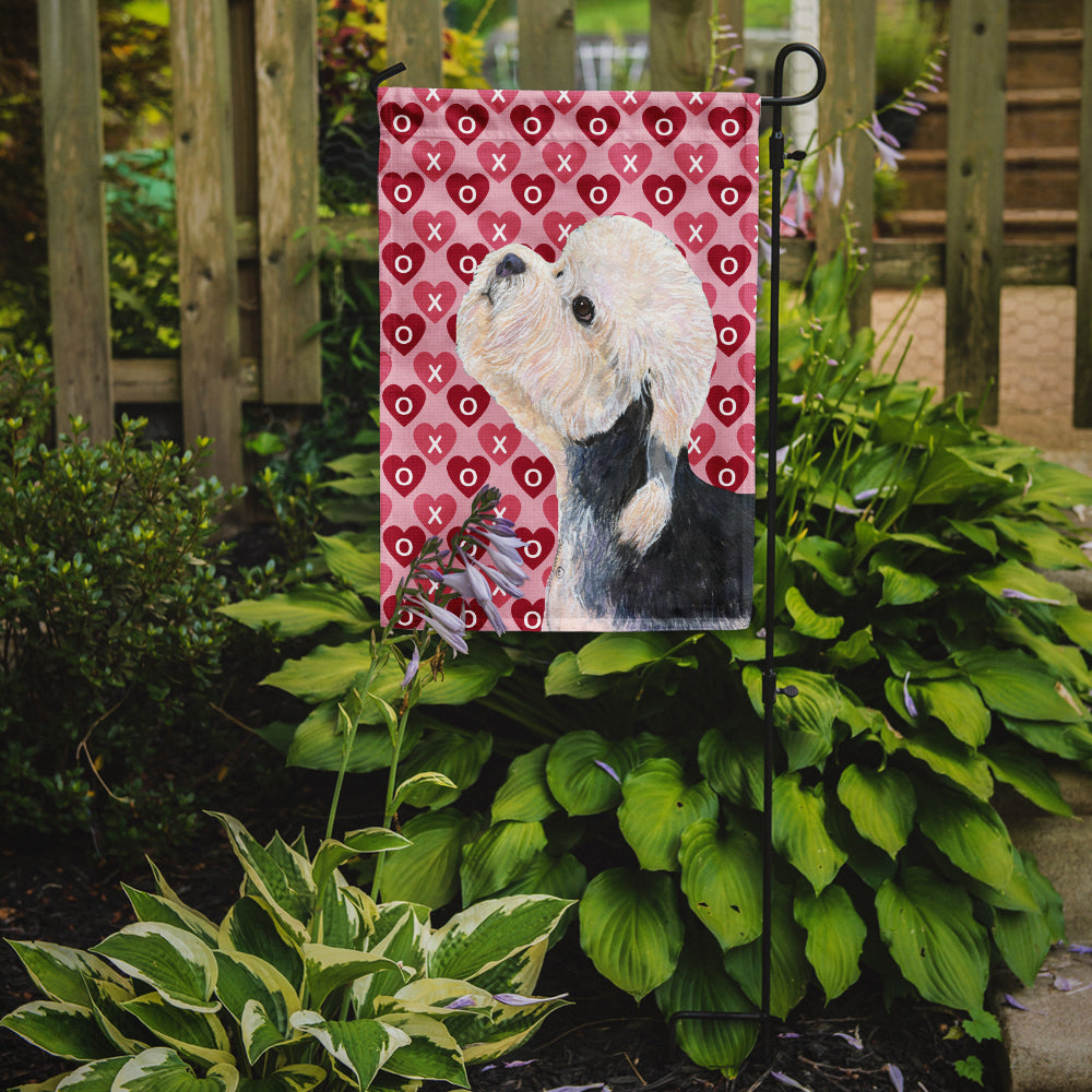 Dandie Dinmont Terrier Hearts Love Valentine's Day Garden Flag – Decorative Outdoor Yard Flag