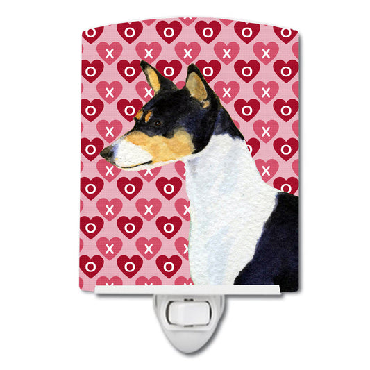 Basenji Hearts Love and Valentine's Day Portrait Ceramic Night Light SS4514CNL