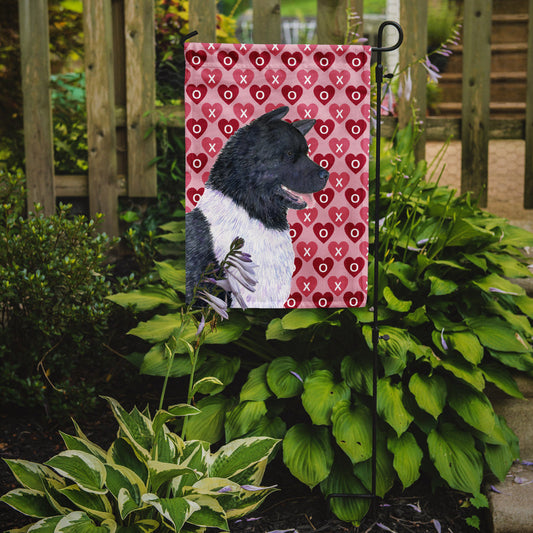 Akita Hearts Love and Valentine's Day Portrait Garden Flag – Decorative Outdoor Yard Flag