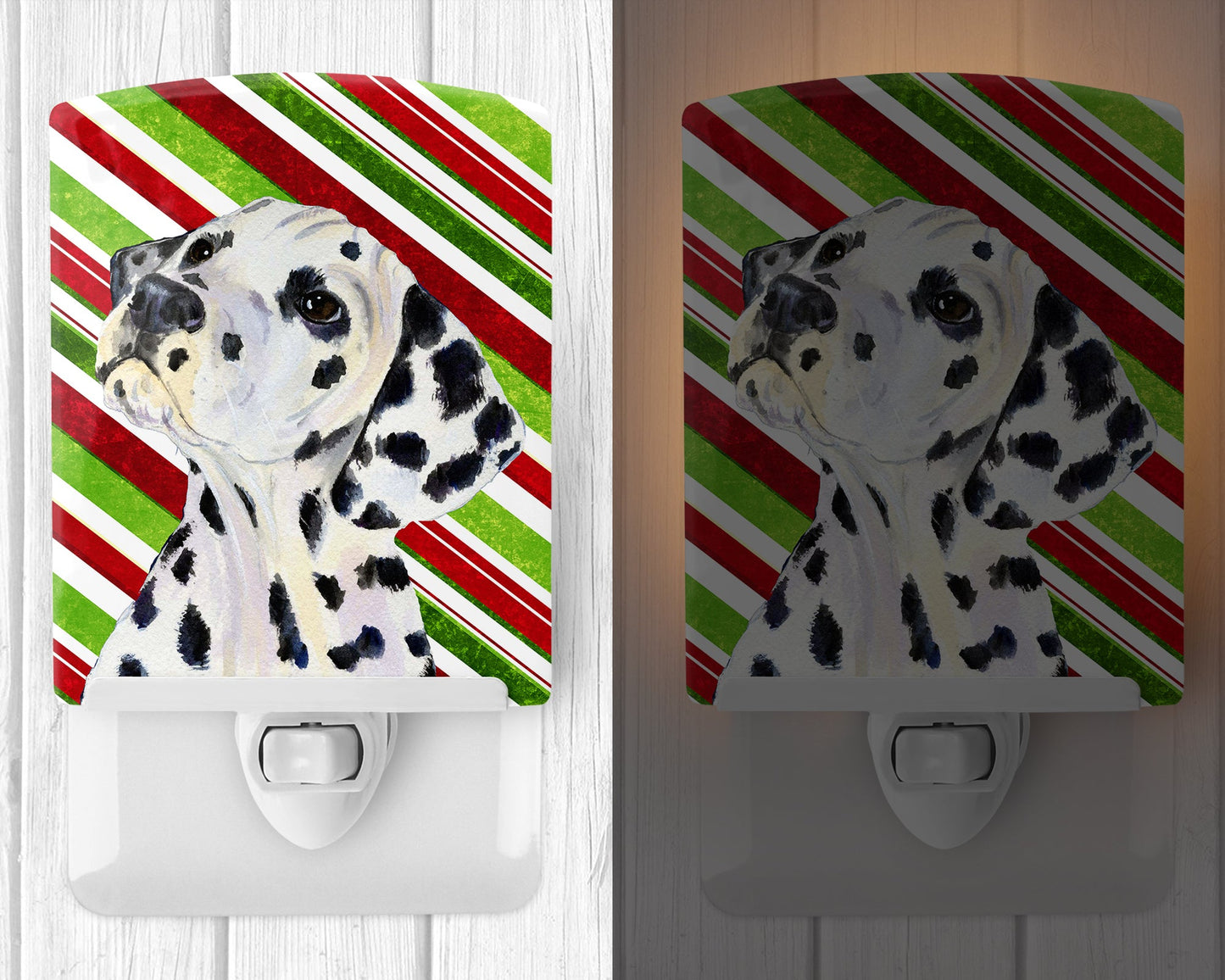 Dalmatian Candy Cane Holiday Christmas Ceramic Night Light SS4561CNL