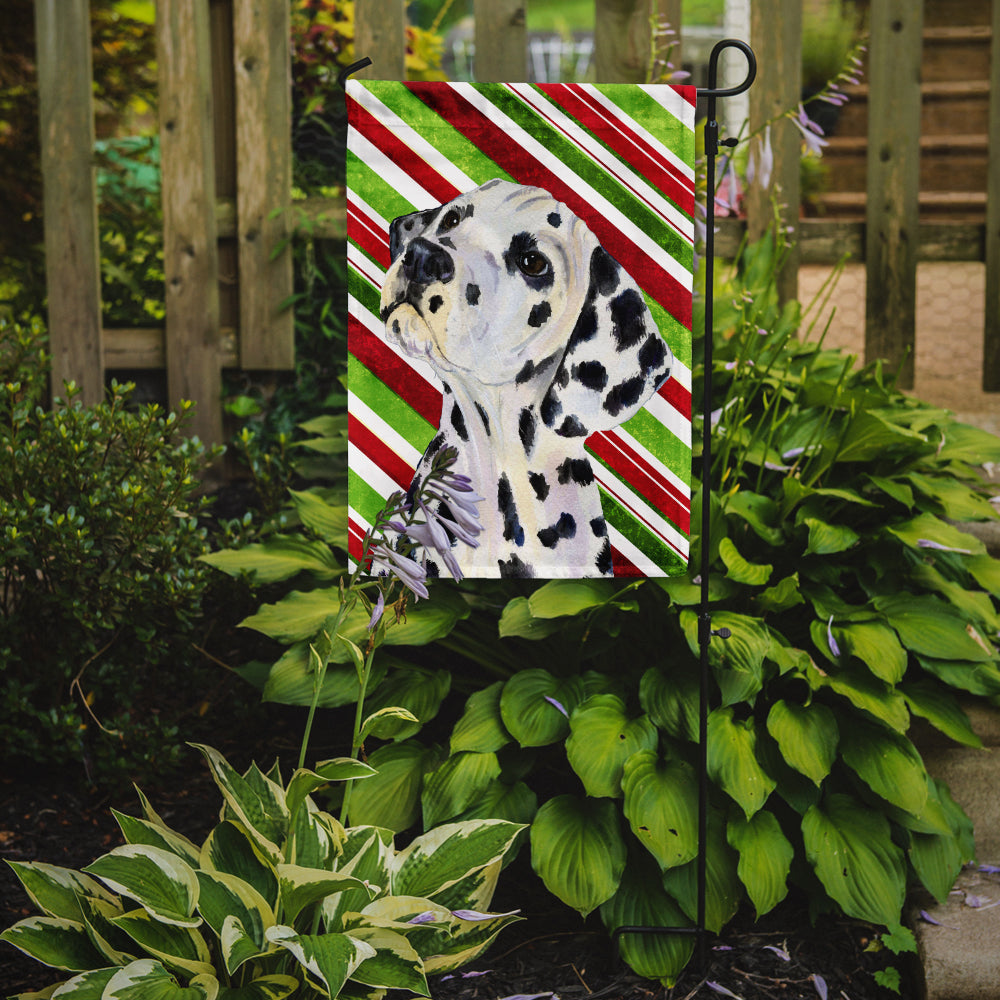 Dalmatian Candy Cane Holiday Christmas Garden Flag – Decorative Outdoor Yard Flag