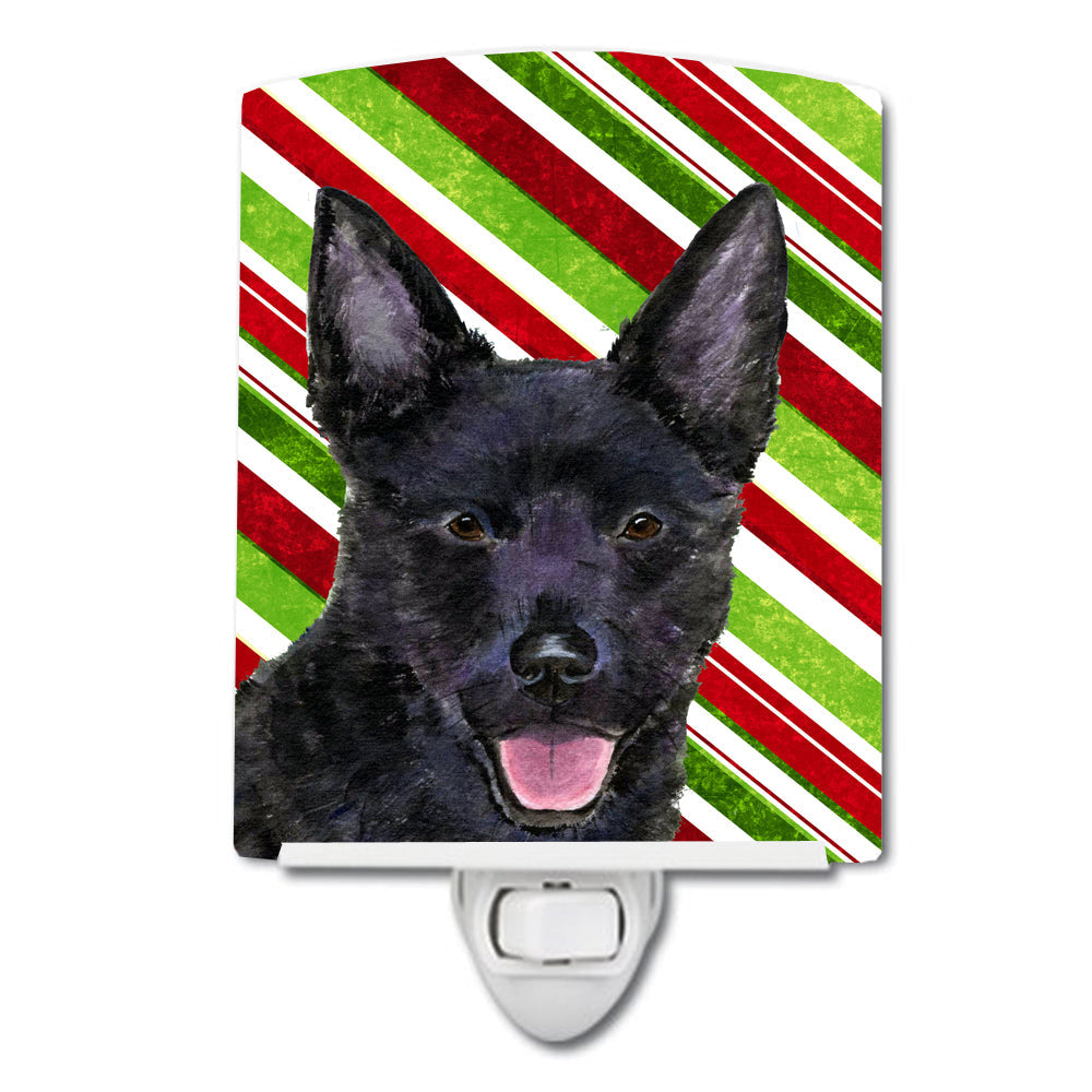 Australian Kelpie Candy Cane Holiday Christmas Ceramic Night Light SS4567CNL