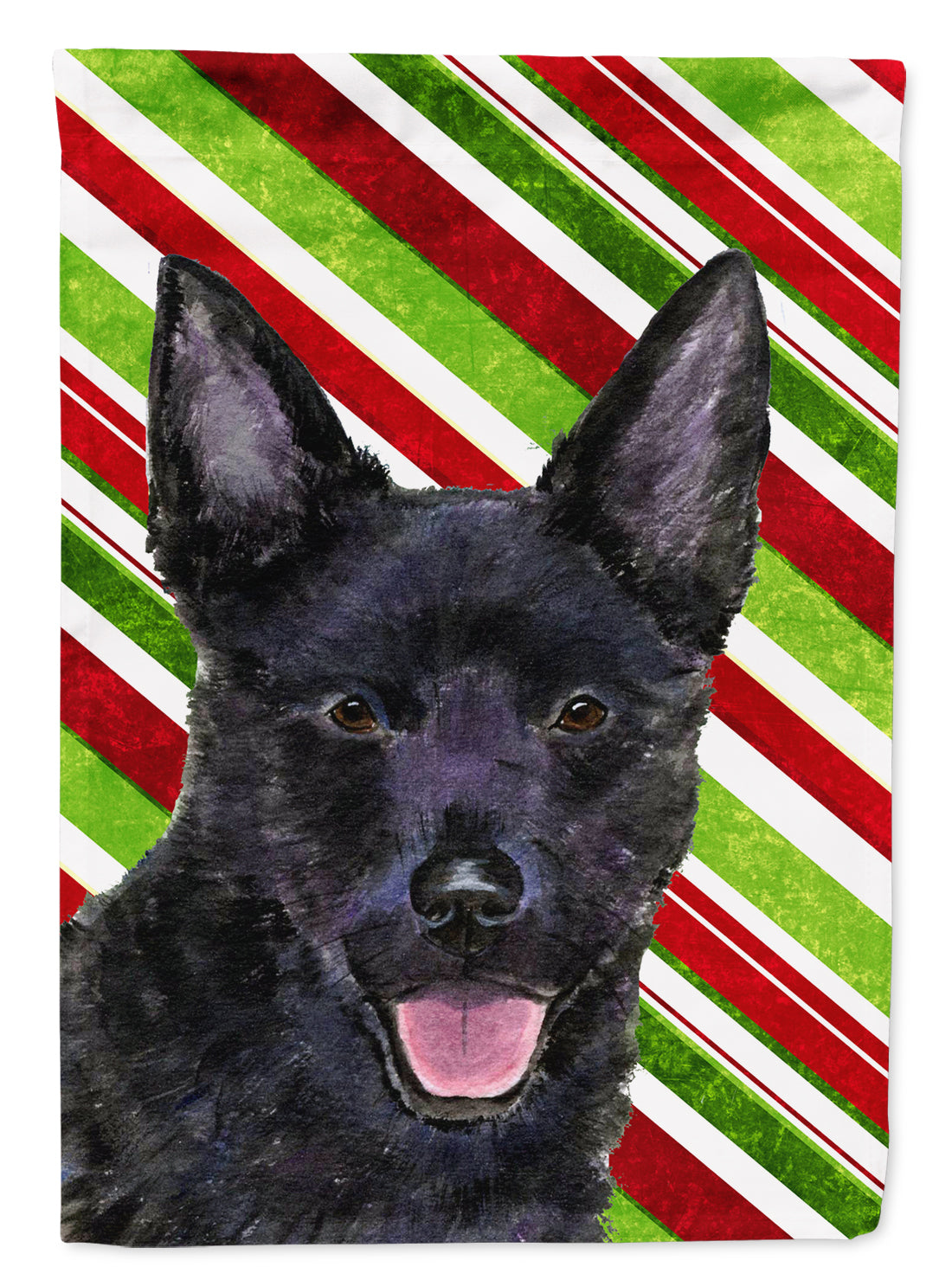 Australian Kelpie Candy Cane Holiday Christmas Garden Flag – Decorative Outdoor Yard Flag