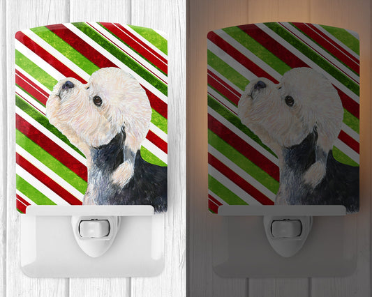 Dandie Dinmont Terrier Candy Cane Holiday Christmas Ceramic Night Light SS4572CNL