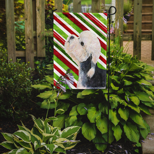 Dandie Dinmont Terrier Candy Cane Holiday Christmas Garden Flag – Decorative Outdoor Yard Flag