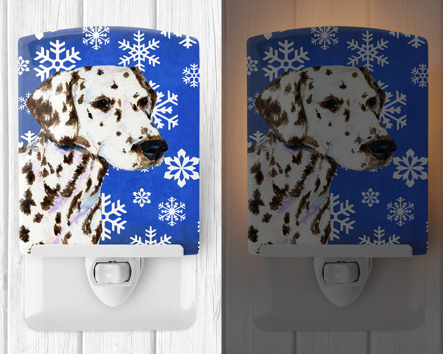 Dalmatian Winter Snowflakes Holiday Ceramic Night Light SS4607CNL