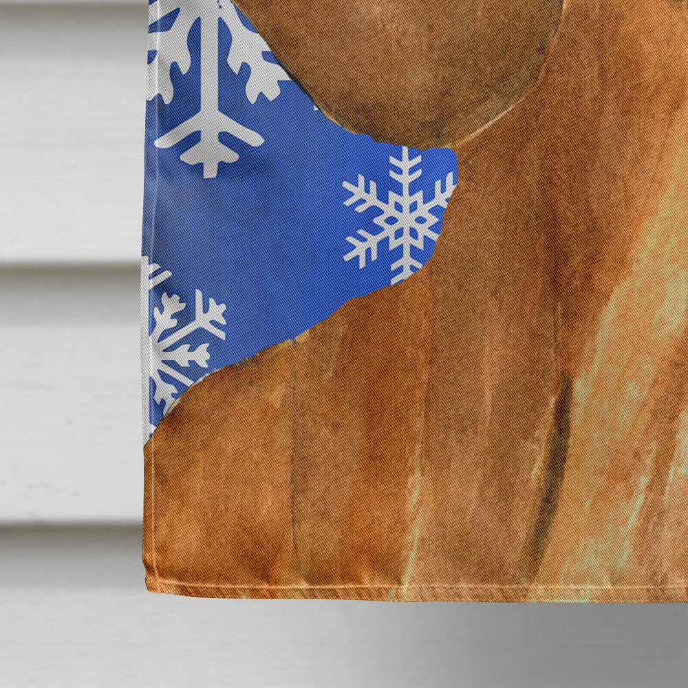 Dachshund Winter Snowflakes Holiday Flag Canvas House Size