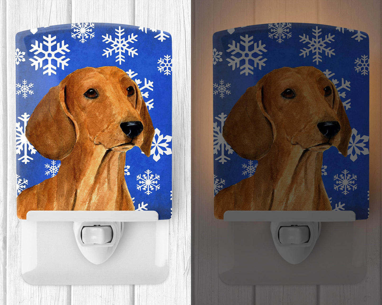 Dachshund Winter Snowflakes Holiday Ceramic Night Light SS4625CNL