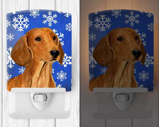 Dachshund Winter Snowflakes Holiday Ceramic Night Light SS4625CNL