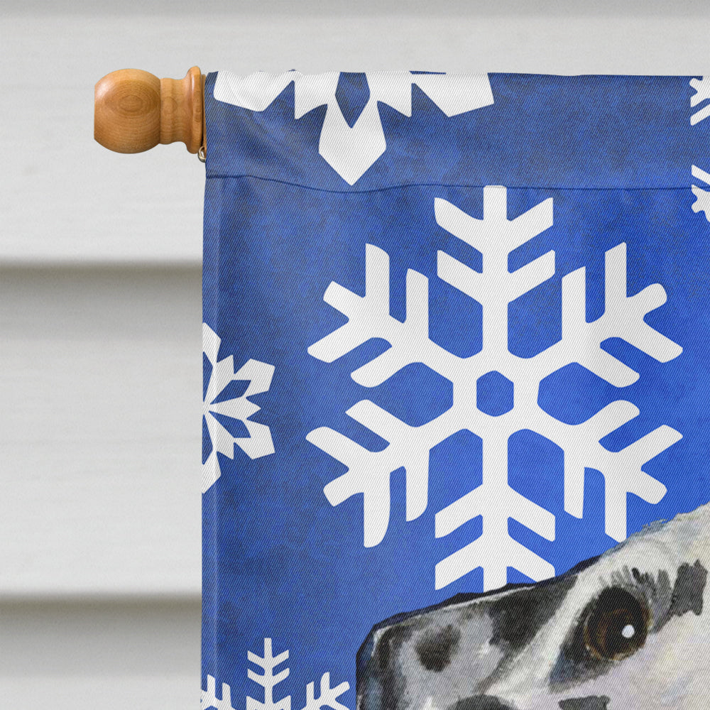 Dalmatian Winter Snowflakes Holiday Flag Canvas House Size