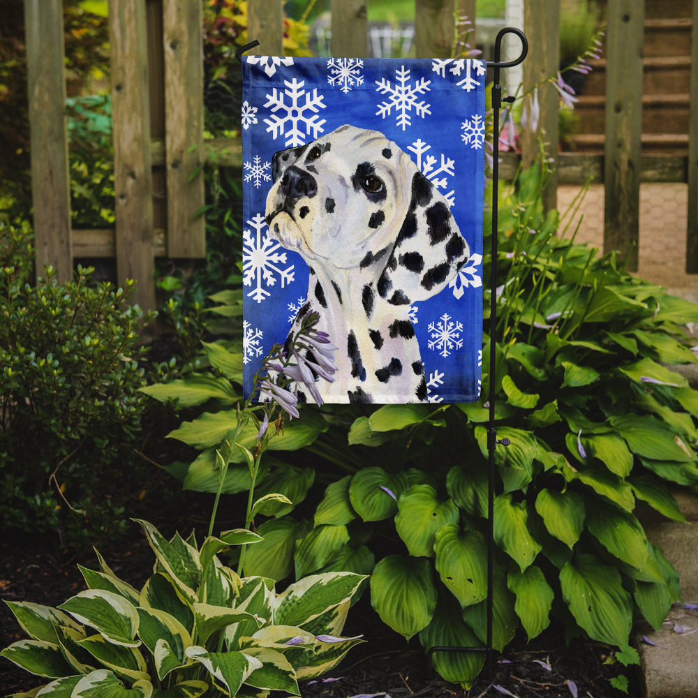 Dalmatian Winter Snowflakes Holiday Garden Flag – Decorative Outdoor Yard Flag
