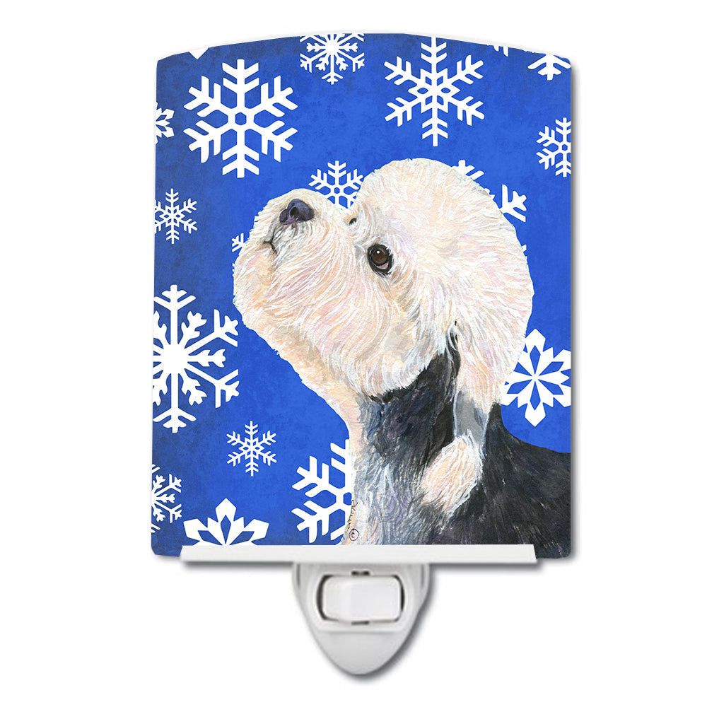 Dandie Dinmont Terrier Winter Snowflakes Holiday Ceramic Night Light SS4641CNL