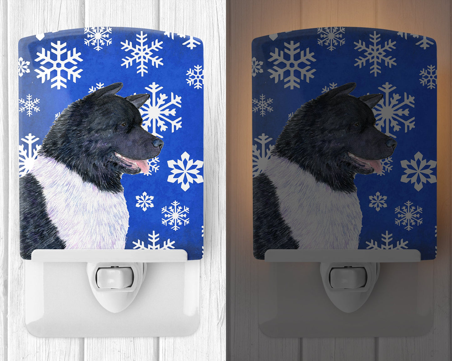 Akita Winter Snowflakes Holiday Ceramic Night Light SS4659CNL