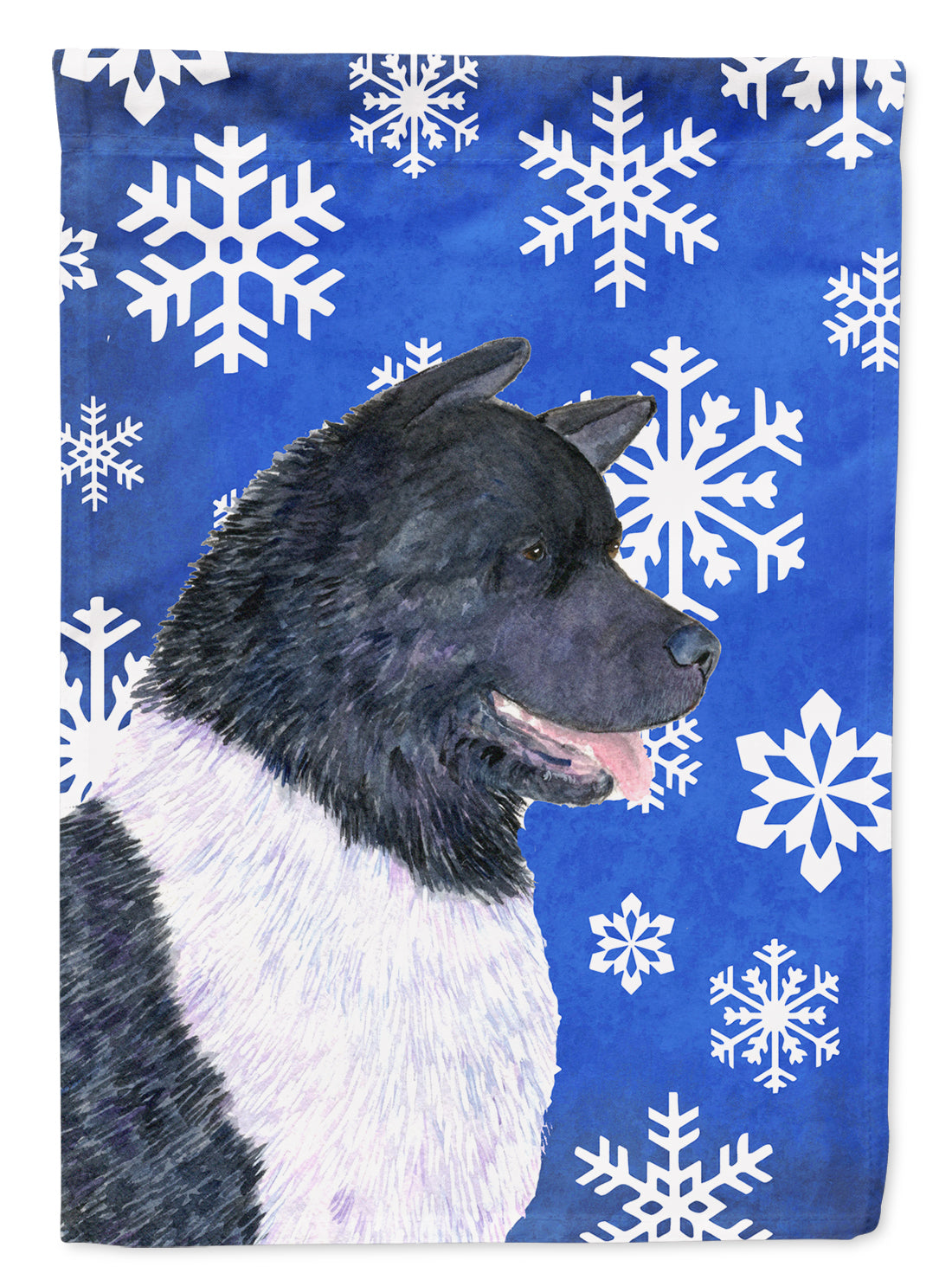 Akita Winter Snowflakes Holiday Garden Flag – Decorative Outdoor Yard Flag