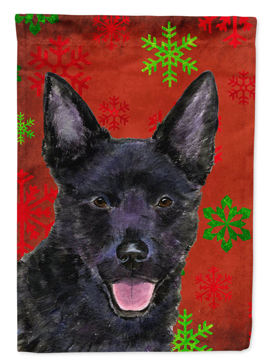 Australian Kelpie Red Green Snowflakes Christmas Garden Flag – Decorative Outdoor Yard Flag