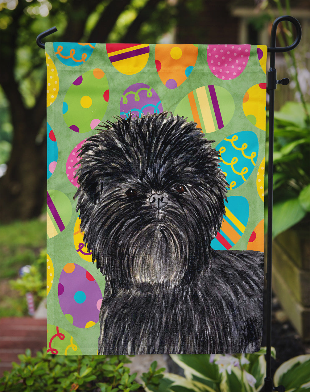 Affenpinscher Easter Eggtravaganza Garden Flag - Outdoor Decorative Yard Flag