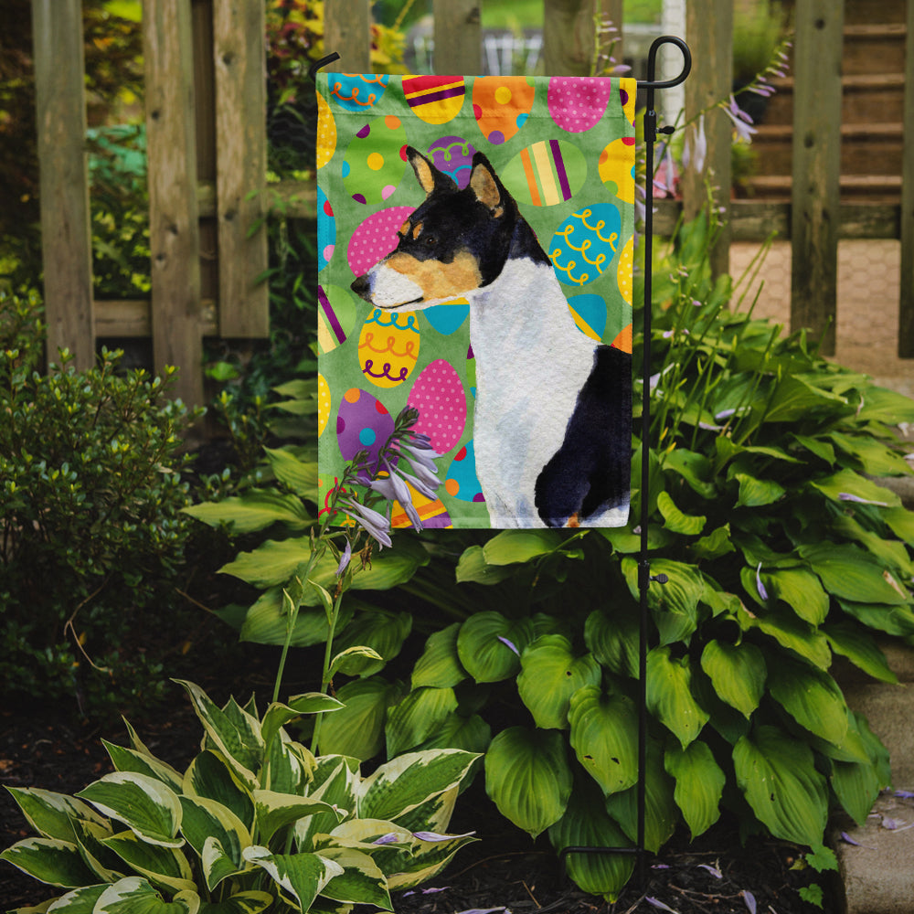 Basenji Easter Eggtravaganza Garden Flag - Outdoor Decorative Yard Flag