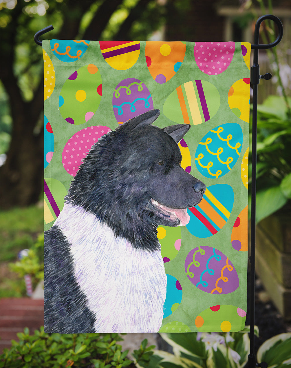 Akita Easter Eggtravaganza Garden Flag - Outdoor Decorative Yard Flag