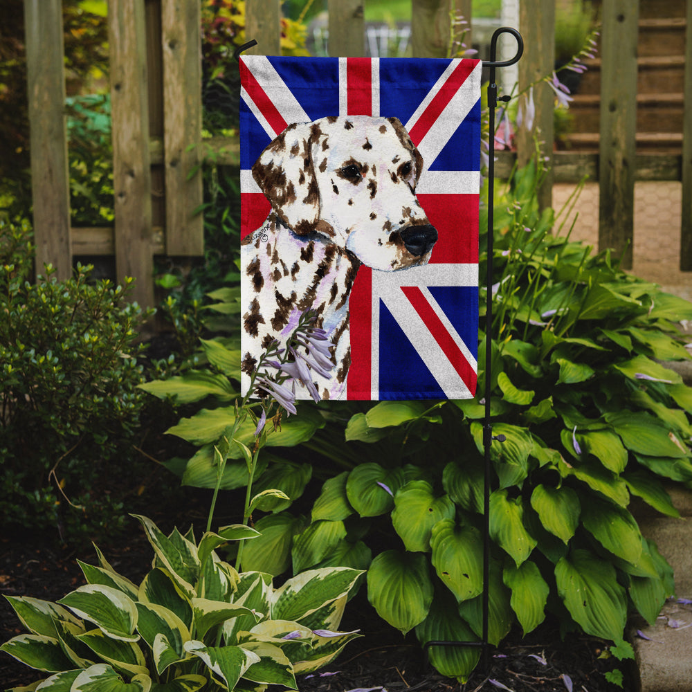 Dalmatian with English Union Jack British Flag Garden Flag - Outdoor Decorative Yard Flag