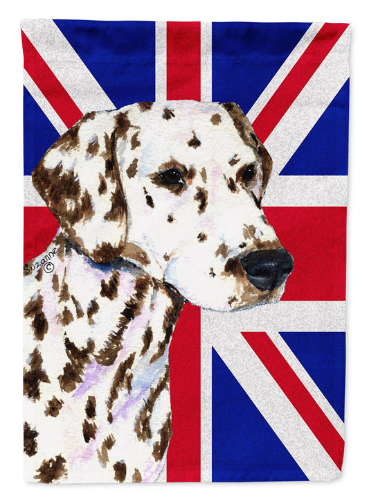 Dalmatian with English Union Jack British Flag Garden Flag - Outdoor Decorative Yard Flag