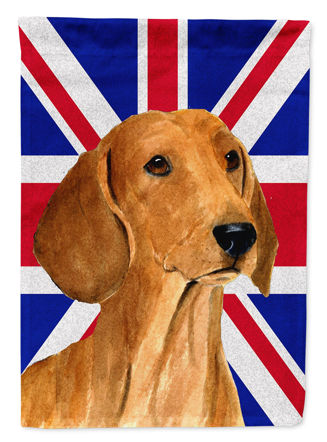Dachshund with English Union Jack British Flag Flag Canvas House Size SS4929CHF
