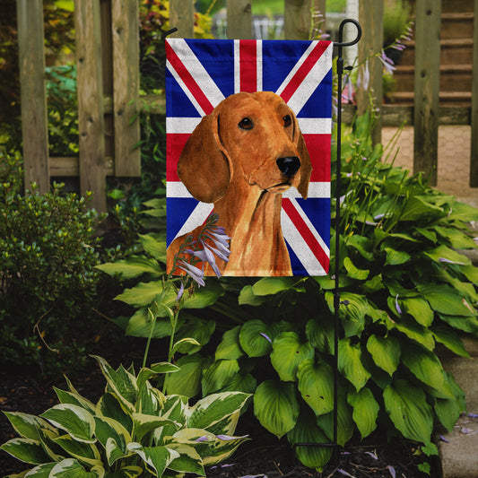 Dachshund with English Union Jack British Flag Garden Flag - Outdoor Decorative Yard Flag
