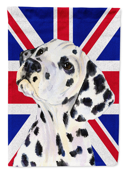 Dalmatian with English Union Jack British Flag Flag Canvas House Size SS4934CHF