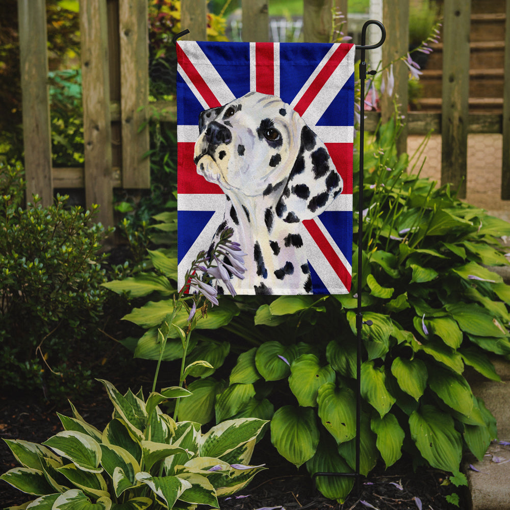 Dalmatian with English Union Jack British Flag Garden Flag - Outdoor Decorative Yard Flag