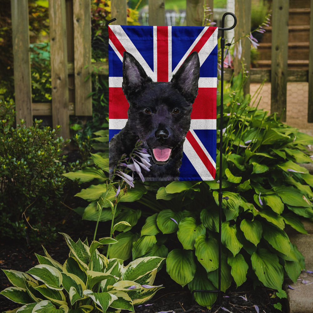 Australian Kelpie with English Union Jack British Flag Garden Flag – Decorative Outdoor Yard Flag SS4940GF